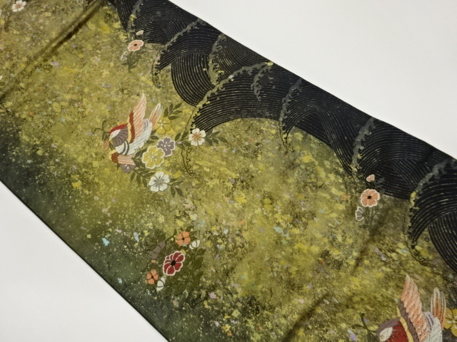 JAPANESE NAGOYA OBI / WOVEN ROUGH WAVE